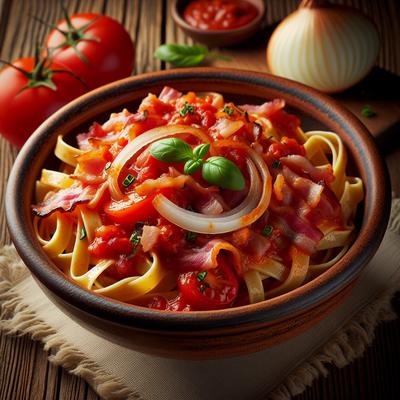 Image of Tomato Bacon and Onion Fettuccine