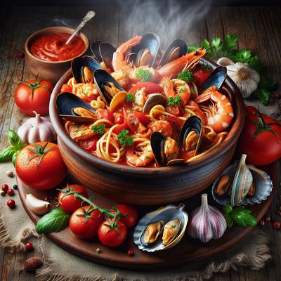 Image of Tomato Seafood Stew with Pasta