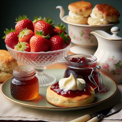 Image of Traditional Devon Cream Tea Strawberry Jam Strawberry Conserve