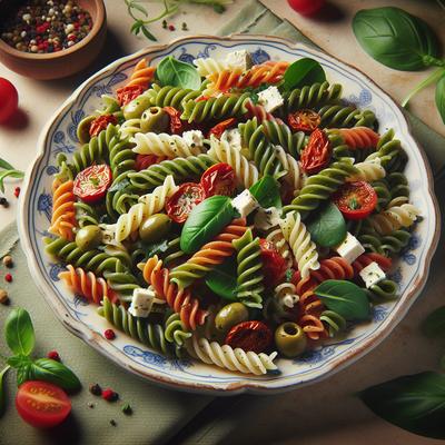 Tricolor Fusilli Salad with Herbed Wine Dressing Pasta Salad
