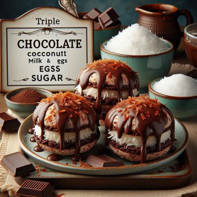 Image of Triple Chocolate Coconut Macaroons