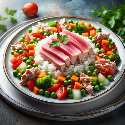 Image of Tuna Salad with Rice and Vegetables