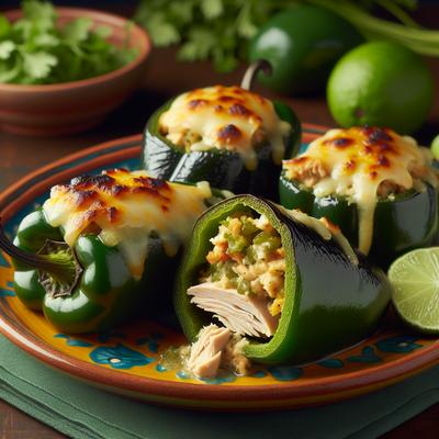 Image of Turkey Stuffed Poblano Chile Peppers