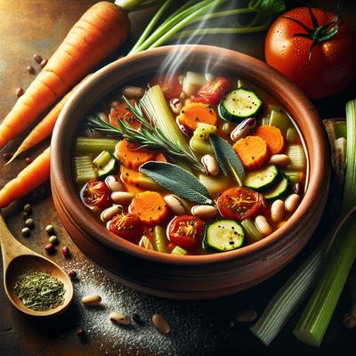 Image of Tuscan Vegetable Soup with Fresh Sage