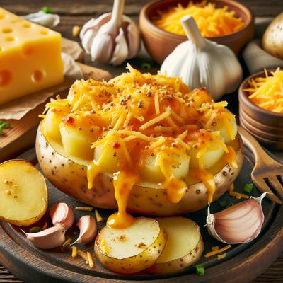 Image of Twice Baked Cheddar Garlic Potatoes