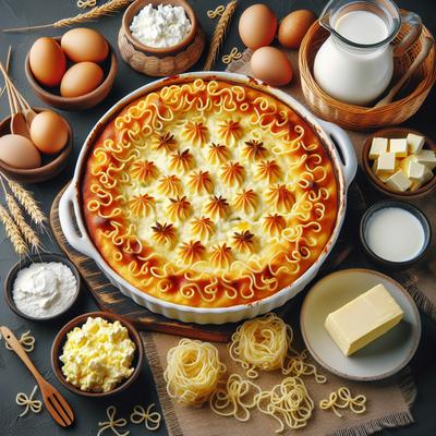 Ukrainian Lokshyna W Cottage Cheese Noodle and Cheese Casserole