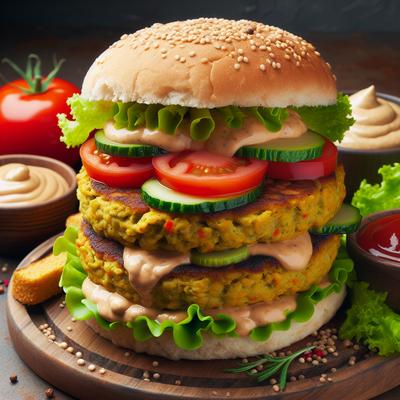 Image of Vegan Nutritional Yeast and Tvp Veggie Burgers