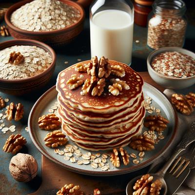 Image of Vegan Oat and Walnut Pancakes