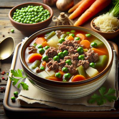 Image of Vegetable and Ground Beef Soup