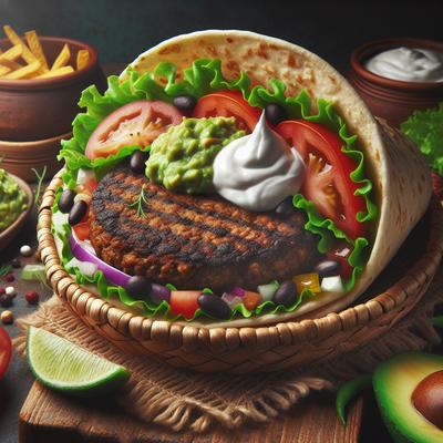 Image of Vegetarian Black Bean Hamburger Tacos