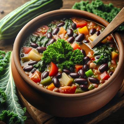 Image of Vegetarian Feijoada and Collards Kale Brazilian Black Bean Stew