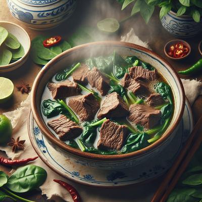 Image of Vietnamese Beef and Spinach Soup