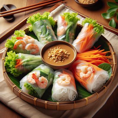 Image of Vietnamese Rolls with Peanut Dipping Sauce