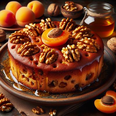 Image of Walnut Apricot Cake in Honey Syrup