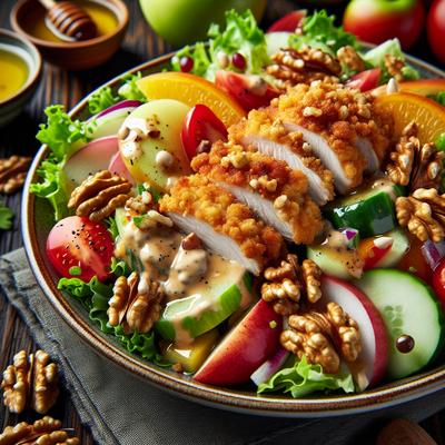 Image of Walnut Crusted Chicken Salad with Buttermilk Honey Dressing