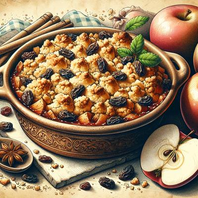 Image of Warm Apple Raisin Crisp with Crumb Topping