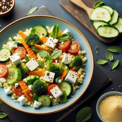 Image of Warm Cous Cous Vegetable and Feta Salad