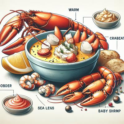 Warm Lobster Dip or Crabmeat or Sea Legs or Baby Shrimp