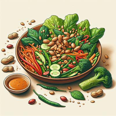 Image of Warm Peanut Vegetable Salad