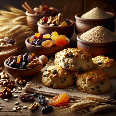Image of Wheat Germ Scones with Dried Fruits and Nuts