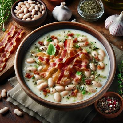 Image of White Bean Soup with Bacon and Herbs