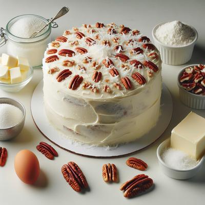 Image of White Cake with Coconut Pecan Frosting