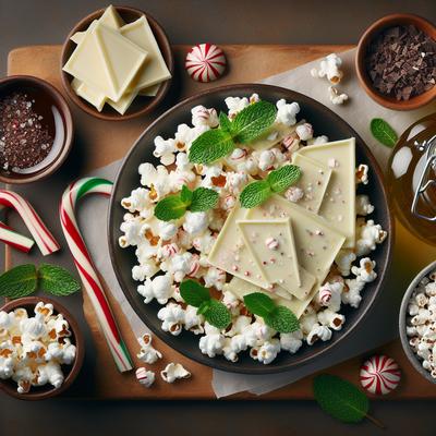 Image of White Chocolate Peppermint Popcorn Bark