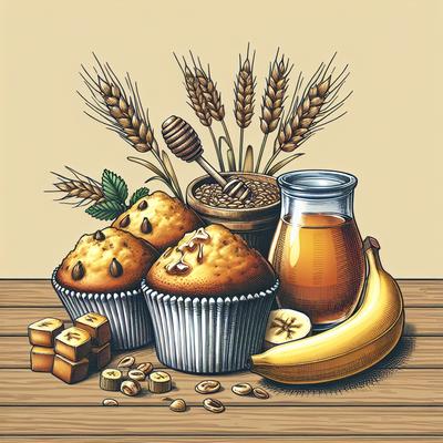 Image of Whole Wheat Honey Banana Muffins