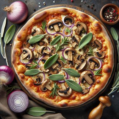 Image of Wild Mushroom Red Onion and Sage Pizza