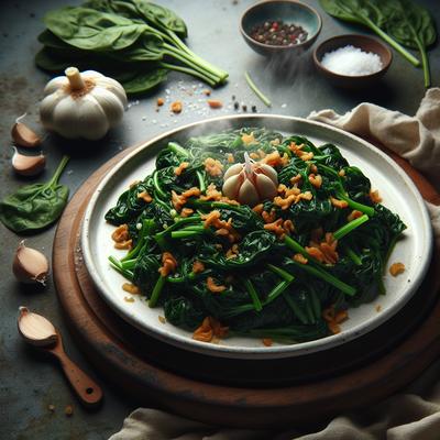 Image of Wilted Garlic Spinach