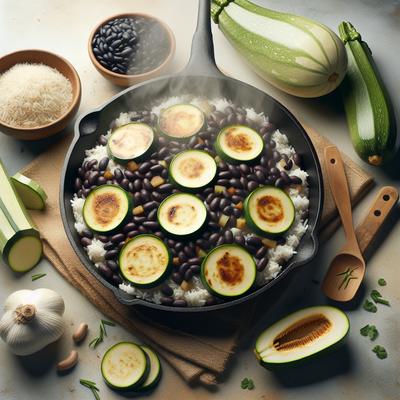 Image of Zucchini Black Bean and Rice Skillet