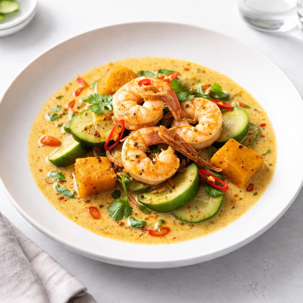 Labu Us Gulai Labu Spicy Shrimp and Cucumber Curry Recipe