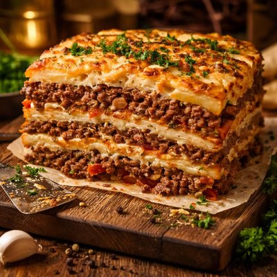 Image of 10 Layer Meat Veggie and Potato Dish
