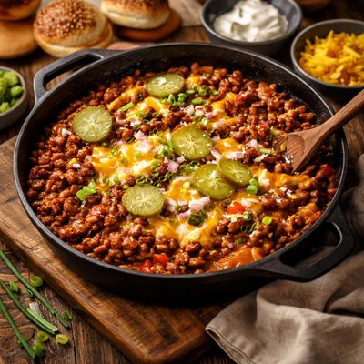Image of 15 Minute Chili Cheeseburger Skillet