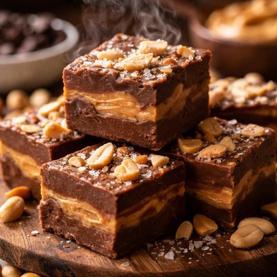Image of 15 Minute No Bake Chocolate Peanut Butter Fudge