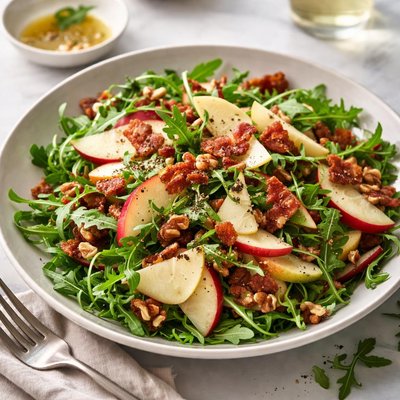 Image of 1789 Apple Arugula Salad with Aged Gouda and Crisped Pancetta