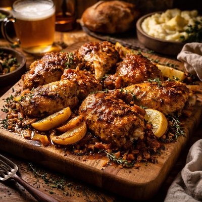 Image of 18th Century Drunken English Somerset Cider Chicken with Honey