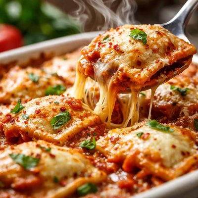Image of 30 Minute Cheesy Baked Ravioli