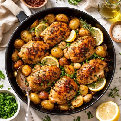 Image of 30 Minute Garlic Chicken with Potatoes
