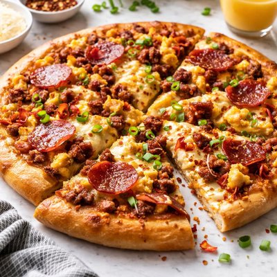 Image of 3 Meat Breakfast Pizza