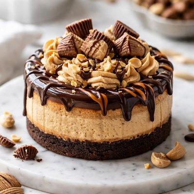 Image of 4 Inch Chocolate Peanut Butter Cheesecake