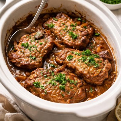 Image of 5 Ingredient Chops in a Crock Pot