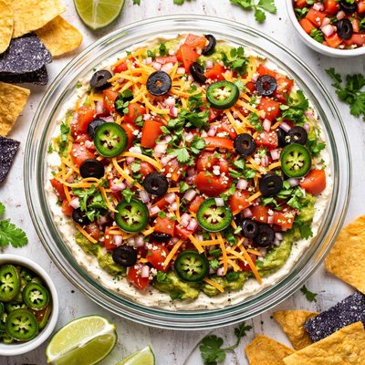 Image of 5 Ingredient Yummy Layered Mexican Dip W No Beans