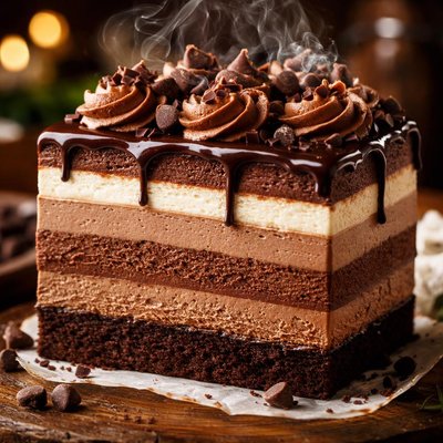 Image of 6 Layer Dreamy Chocolate Mousse Cake Paula Deen