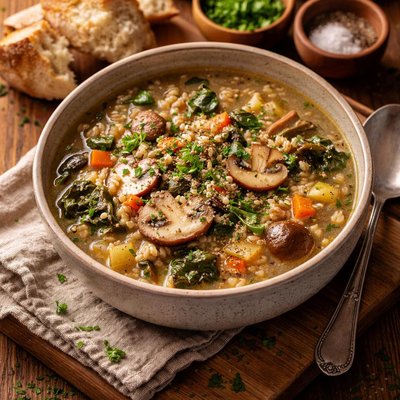 Image of 90 Minute Wonder or Less Barley and Mushroom Soup