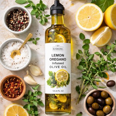 Image of A No Nonsense Lemon Oregano Infused Olive Oil