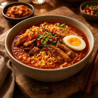 Image of A Spicy Korean Noodle Soup