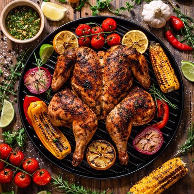 Image of A Whole Chicken on the Grill