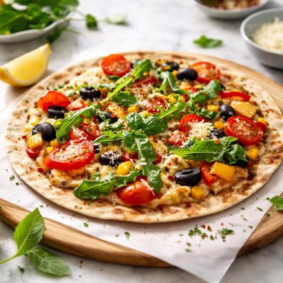 Image of Accidental Veggie Tortilla Pizza