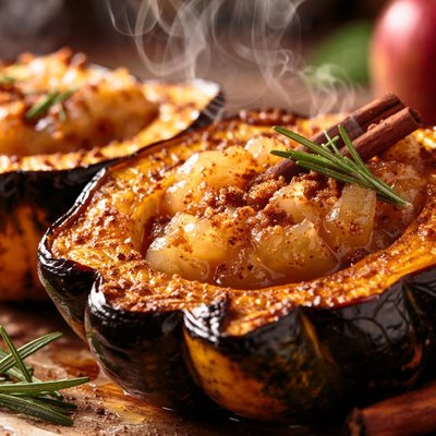 Image of Acorn Squash Roasted with Applesauce